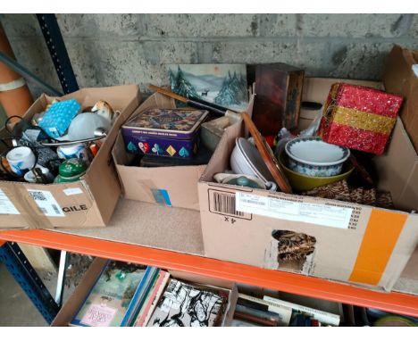 3 boxes of mixed odds to include garden items etc 