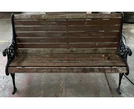 Garden bench- Cast iron Bench ends with wooden slats 