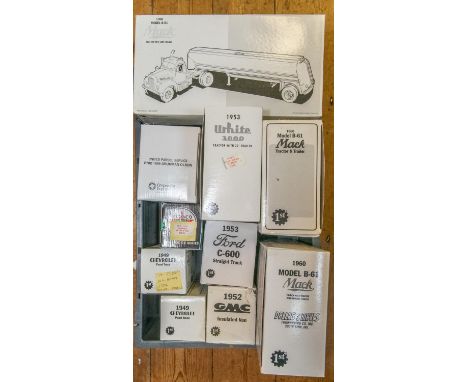 10 First Gear etc 1:34 scale American Trucks/Vans. 1960 Model B-61 Mack Tractor &amp; Trailer, Smith &amp; Wesson. 1953 White