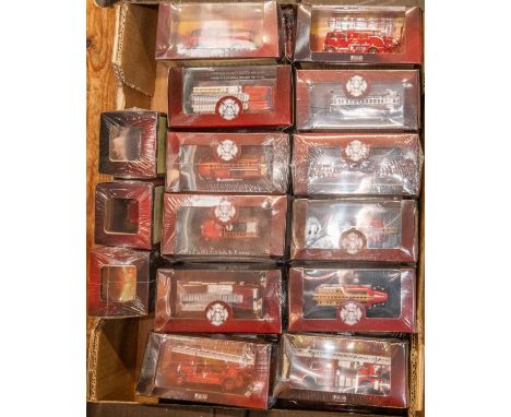 29 Atlas issue fire engines through the ages. from 1950s to 2000s. Includes a Bedford RLHZ "Green Goddess", Magirus Deutz Mer
