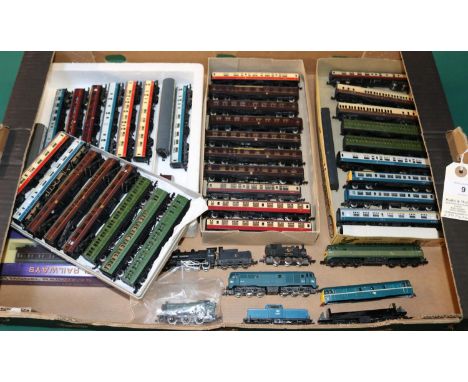 A quantity of N gauge model railway by various makers. Including a Trix BR Class 2MT tender loco, RN 46400. A Lima BR Class 1