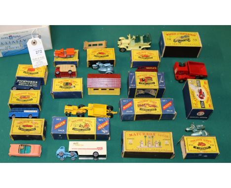 13 Matchbox Series. King Size No.2 Muir Hill Dumper. 2x Major Packs- No.1 Caterpillar Earth Mover and No.2 Bedford artic van,