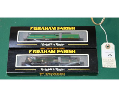2 Graham Farish by Bachmann N Gauge Locomotives. A Southern Railway West Country Class tender locomotive, 'Exeter' RN21C101. 