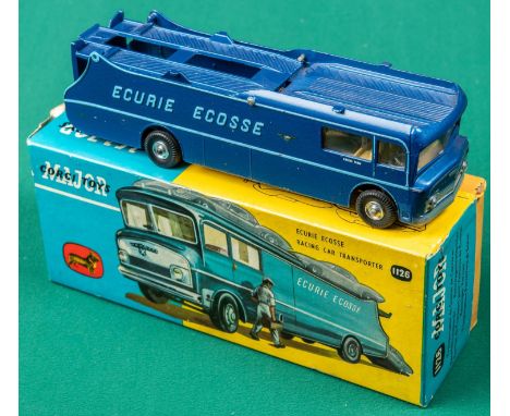 Corgi Major Toys Ecurie Ecosse Racing Car Transporter (1126). An example in metallic blue with light blue wording and lining,