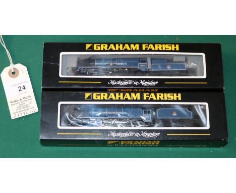 2 Graham Farish by Bachmann N Gauge Locomotives. A BR Coronation Class tender locomotive 'City of Hereford' RN46255 and a BR 