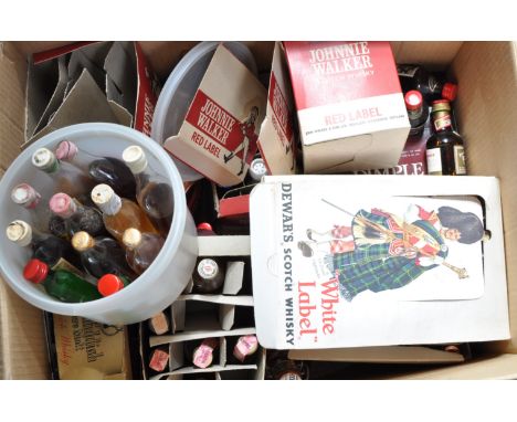 A large collection of assorted alcohol miniatures to include many bottles of Scottish Whisky, other spirits &amp; liquors. Mo