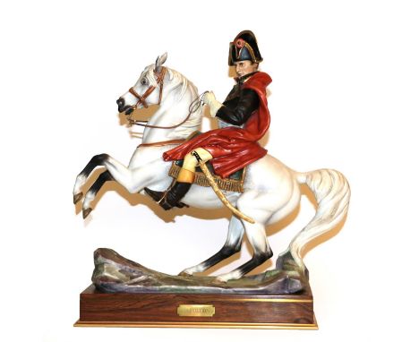 Royal Worcester 'Napoleon Bonaparte', model No. RW3860 by Bernard Winskill, limited edition 605/750, on wooden plinth with ti