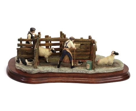 Border Fine Arts 'Twice Under', model No. B0217, by Ray Ayres, limited edition 1523/1750, on wood base, with certificate. No 