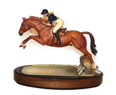 Royal Worcester 'H.R.H Princess Anne on Doublet', model No. RW3912 by Doris Lindner, limited edition 297/750, on wooden plint