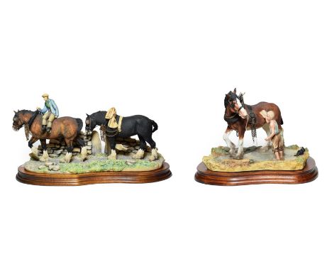 Border Fine Arts 'Cooling His Heels', model No. B0770 by Ray Ayres, limited edition 152/1500, on wood base, with box; togethe