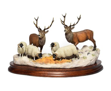 Border Fine Arts 'Winter Guests', model No. B1087 by Hans Kendrick, limited edition 236/500, on wood base, with box 