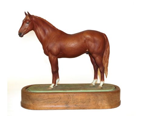 Royal Worcester 'Hyperion', model No. RW3758 by Doris Lindner, limited edition of 500, on wooden plinth .  In good condition;