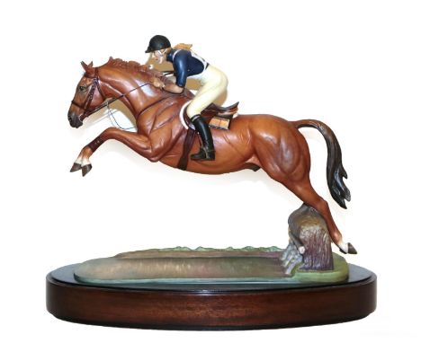 Royal Worcester 'H.R.H Princess Anne on Doublet', model No. RW3912 by Doris Lindner, limited edition 357/750, on wooden plint