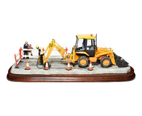 Border Fine Arts Essential Repairs (Workman with JCB back hoe), model No. B0652 by Ray Ayres, limited edition 1416/1750, on w