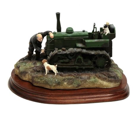 Border Fine Arts 'Starts First Time' (Fowler Diesel Crawler Mark VF), model No. B0702, by Ray Ayres, on wood base, with box a