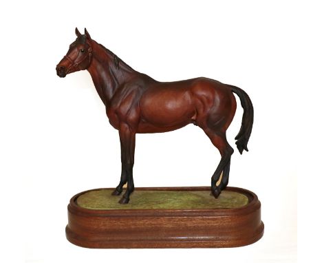 Royal Worcester 'Mill Reef', model No. RW3942 by Doris Lindner, limited edition 229/500, on wooden plinth, with framed certif