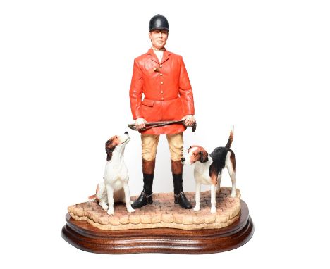 Border Fine Arts 'End Of An Era?' (Huntsman and Hounds), model No. B0881 by David Mayer, limited edition 411/500, on wood bas