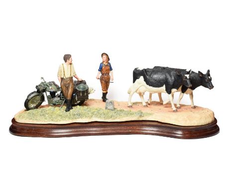Border Fine Arts 'Flat Refusal' (Friesian Cows), model No. B0650 by Kirsty Armstrong, limited edition 307/1500, on wood base,