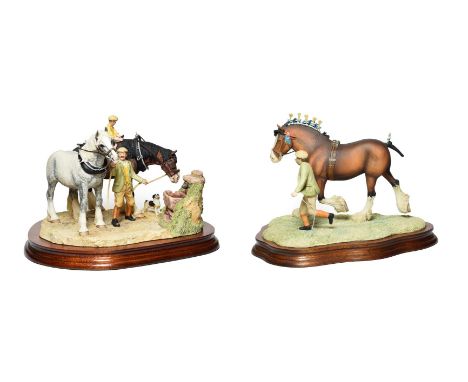 Border Fine Arts 'Show Day at Darrowby', model No. EG1A by Elizabeth MacAllister, on wood base; together with 'You Can Lead A