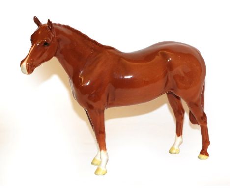 Beswick Thoroughbred Stallion (Large), model No. 1772, chestnut gloss.  Fine crazing throughout but in good condition. 