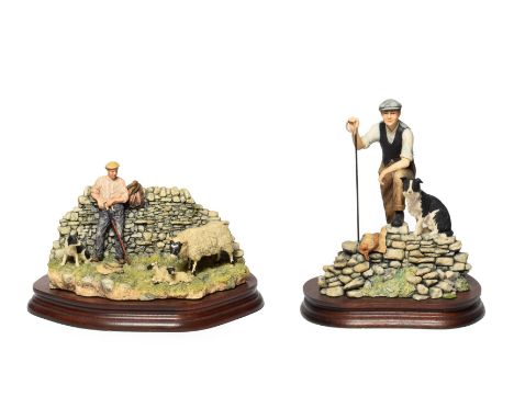 Border Fine Arts 'Safe Delivery' (Shepherd with Ewe Lambing), model No. JH96 by Ray Ayres, limited edition 307/1500, on wood 