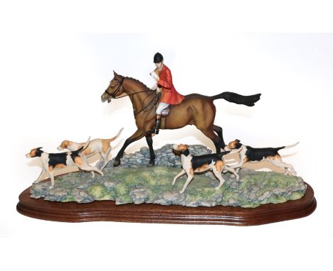 Border Fine Arts 'Gone Away' (Mounted Huntsman and four Hounds), model No. L71 by David Geenty, limited edition 113/750, on w