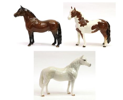 Beswick Horses Comprising: Connemara Pony ''Terese of Leam'', model No. 1641; Exmoor Pony ''Heatherman'', model No. 1645 and 