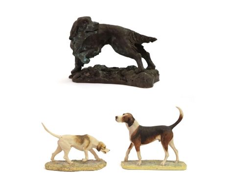 Border Fine Arts 'Foxhound' (Standing, Style One), model No. L22 by David Geenty, limited edition 176/850; 'Foxhound' (Stalki