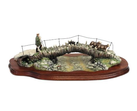 Border Fine Arts 'Off to the Fells at Slaters Bridge' (Shepherd, Sheep and Collie), model No. PJ03 by Ray Ayres, limited edit