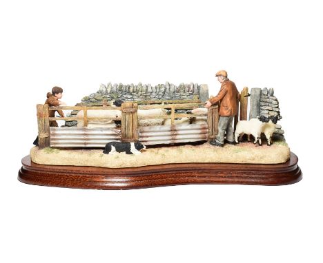 Border Fine Arts 'Shedding Lambs', model No B0769 by Ray Ayres, limited edition 463/1250, on wood base, with box and certific