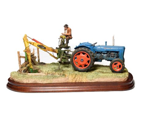 Border Fine Arts 'A Day's Work Ditching', model No. B0832 by Ray Ayres, limited edition 128/2003, on wood base, with box and 