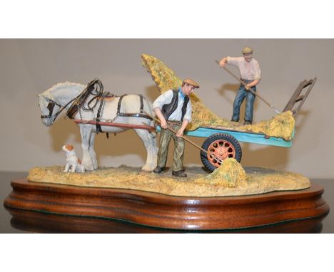 Border Fine Arts 'The Haywain' (Haymaking), model No. JH73 by Anne Wall, limited edition 41/1500, on wood base