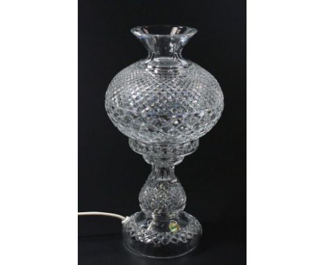 A Waterford Crystal table lamp, 28cm high. (boxed with paperwork)