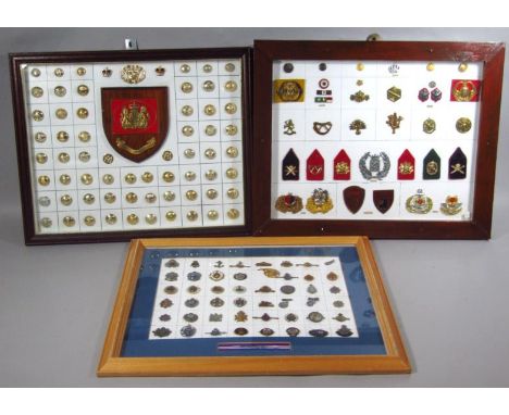 Various cap badges, pin badges, etc., enamel finish, to include Ypres, 3cm wide, British Legion badge, The Pellow, Royal Comm