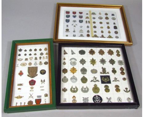 Various brass and other cap badges, large style badges, etc., helmet badges, 8cm high, etc., part enamel finish EER Terram Pe