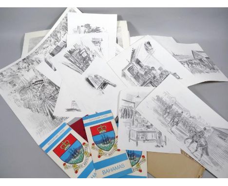 Various ephemera related items, regarding the Works of F Trimby and Elaine Wanklyn, to include sketch prints of pictures used