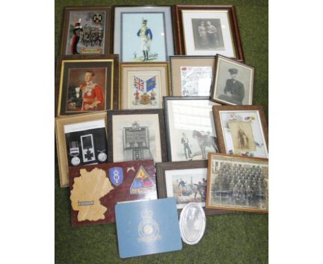 Various other 20thC army war and regimental related photographs, etc, to include a photograph of no. 2 platoon 43rd, Cameron 