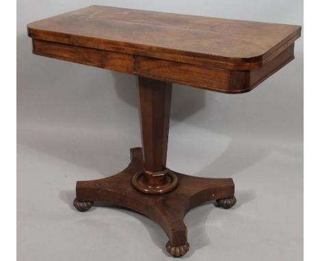 A William IV flame mahogany folding card table. (AF)