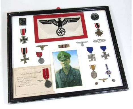 Various Nazi Third Reich and other medals, to include a German Russian Front medal, with ribbon, awarded to Rudolph Franken, 