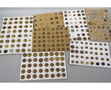 Various military brass and other buttons, Out Of Darkness Cometh Light button, 2.5cm diameter, others to include British Rail