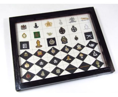 Various iron on and metal cap shoulder badges, etc, to include Ubique embroidered, 5cm high, metal lion and unicorn, Women's 