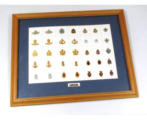 Various Canadian regimental metal cap badges, etc, to include Canada badge, 4cm wide, others for British Columbia, 16X, Queen