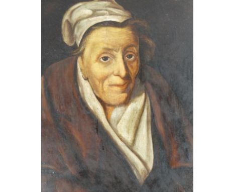 After Theodore Gericault. Portrait of a forlorn figure quarter profile, oil on board, 49cm x 37cm.