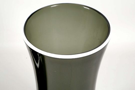 A Whitefriars Smoked Glass Vase And Shallow Bowl Mid 20th Century