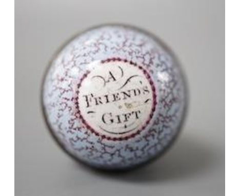 A South Staffordshire enamel egg shaped box and cover, late 18th century, screw top, 4.5cm