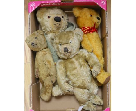 A Chad Valley and a Chiltern Hair Loss and English Teddy Bear and Early Bear circa 1915