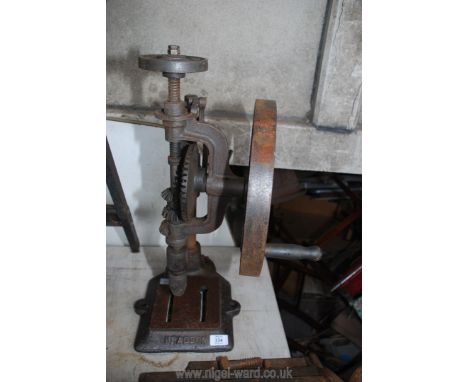 A Bradson cast iron pillar drill.