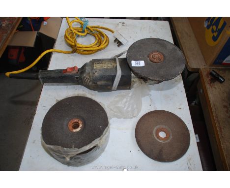 A Tek Power tools angle grinder (without safety guard) and 7'' grinding discs (new). (Ran at time of testing).