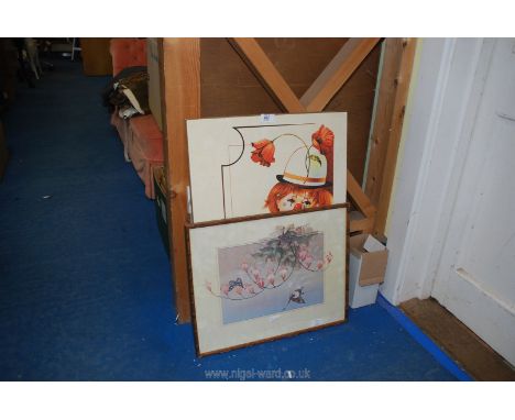 A Clown print and an Oriental print.