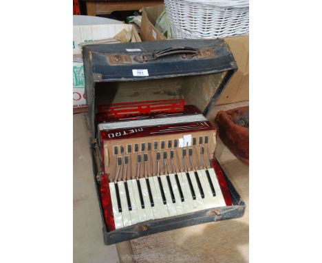 A cased Pietro Accordion, case a/f